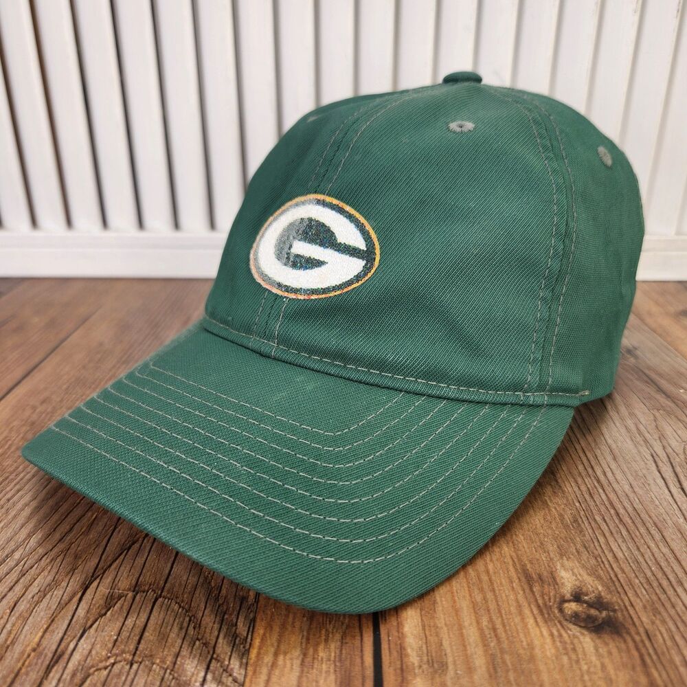 VTG Reebok Green Bay Packers Baseball Cap Green Strapback NFL Football Team Hat